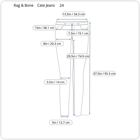 Rag & Bone Mid Rise Skinny Jean Harrow Dark Blue Wash 24 - Picture 15 of 16